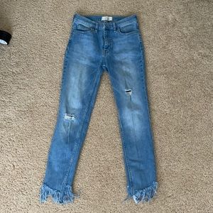 Lightly distressed denim jeans